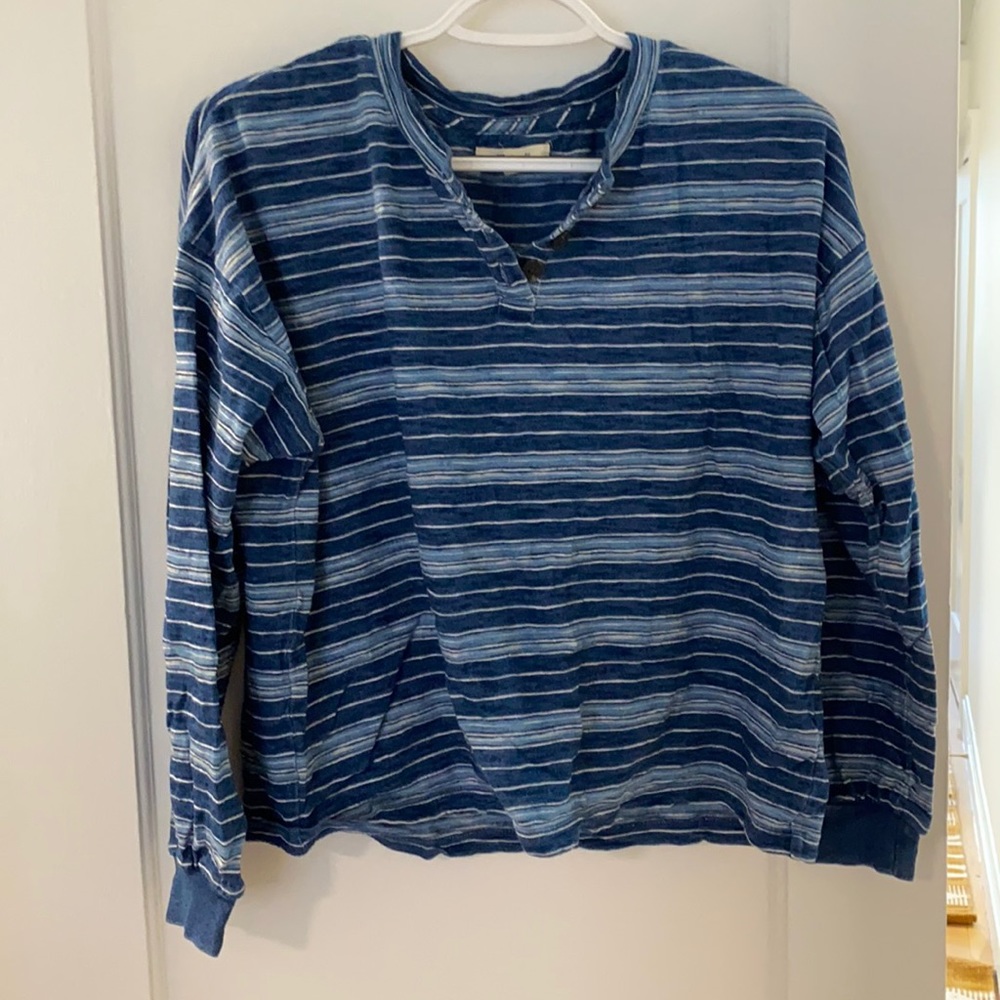 Striped Madewell pullover henley